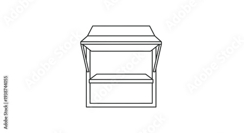 Simple Outline Drawing of a Market Stall or Booth