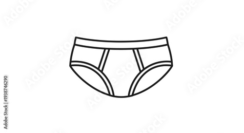 Simple Line Drawing Icon of Men's Briefs Underwear