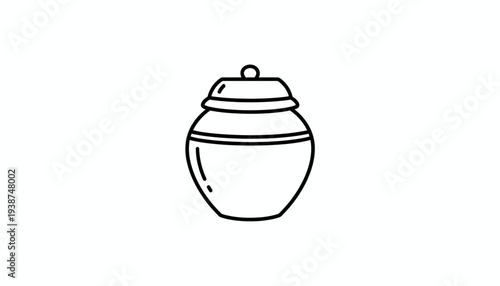 Simple Line Art Icon of an Ancient Urn or Vase