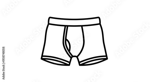 Simple Line Art Icon of Men's Boxer Briefs Underwear