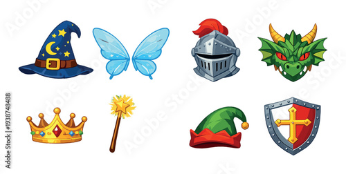 Fantasy roleplay icons arranged in grid on dark background