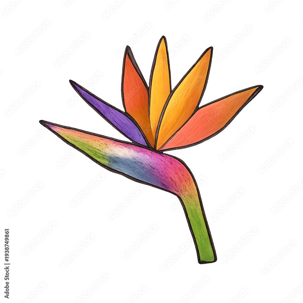 Obraz premium PNG Colorful tropical flower illustration
