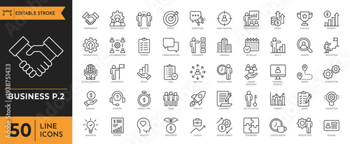 Business icons showcase various professional and industry related symbols