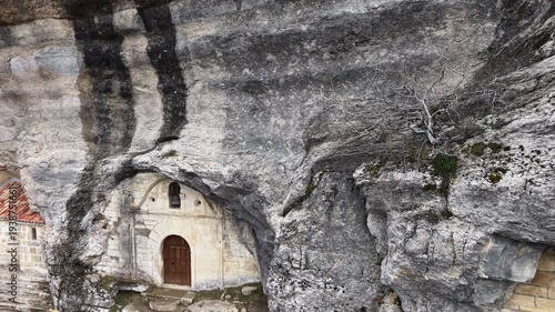 Ojo guareña hermitage built into rock cliff