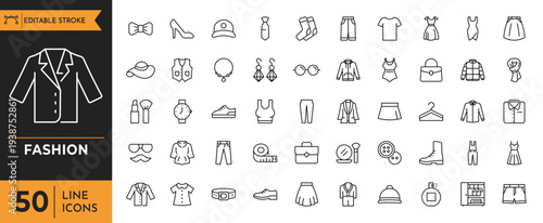 Fashion icons showcase various clothing and accessories on display