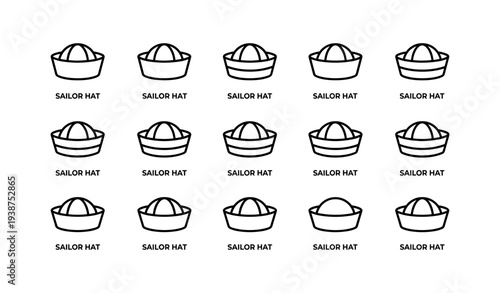 Pattern of sailor hats on light background repeated in grid formation