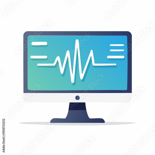 Medical monitor displaying vital signs and health data.