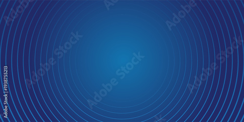 Dark blue abstract vector background with bright and elegant glowing circle lines stacked together, 3D cover of business presentation banner or night party. modern