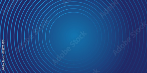 Dark blue abstract vector background with bright and elegant glowing circle lines stacked together, 3D cover of business presentation banner or night party. modern