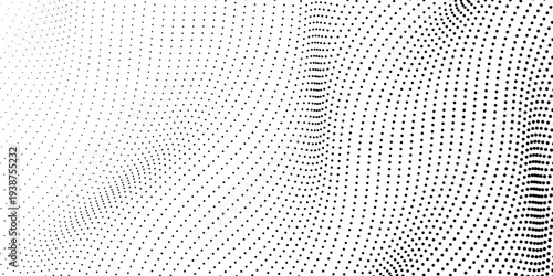 Set of halftone dots gradient pattern texture isolated on white background. Straight dotted spots using halftone circle dot raster texture. Vector blot half tone collection.