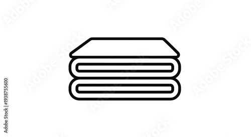 Minimalist outline icon depicting a stack of freshly laundered items or neatly folded linens