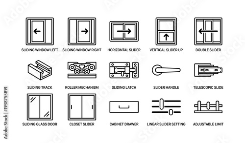 Sliding mechanisms and components for windows and doors