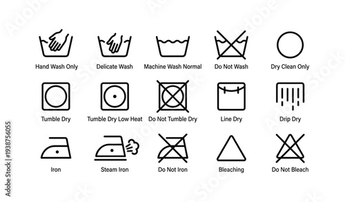 Laundry symbols guide: washing, drying, ironing, and bleaching instructions