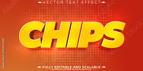 A premium vector text effect with editable casino and vegas style for the word CHIPS