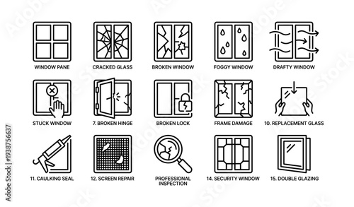 Window issues and solutions: cracked glass, broken lock, drafty window, frame damage