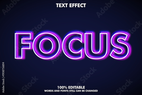 A premium text effect with editable casino and vegas style for the word FOCUS