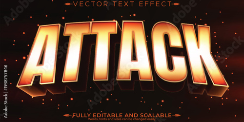 A premium vector text effect with editable and scalable attack text style