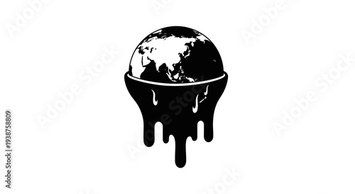 Global warming melting earth symbol depicting environmental crisis and urgent need for climate