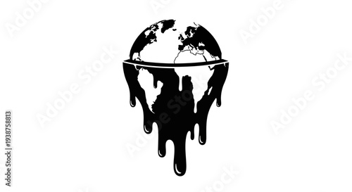 Disturbing abstract depiction of global warming and environmental decline, symbolizing an urgent