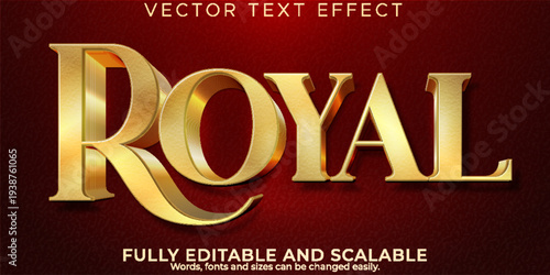 A premium vector text effect with a royal and editable style