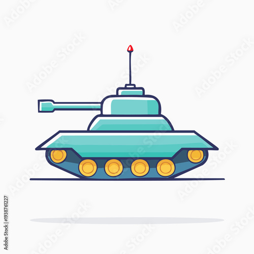 Military Tank Illustration - A Detailed and Colorful Design.