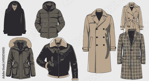 Variety of Fashionable Winter Coats and Jackets