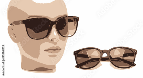 Man wearing fashionable sunglasses