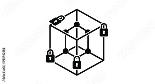 Secure data cube with locked nodes and edges