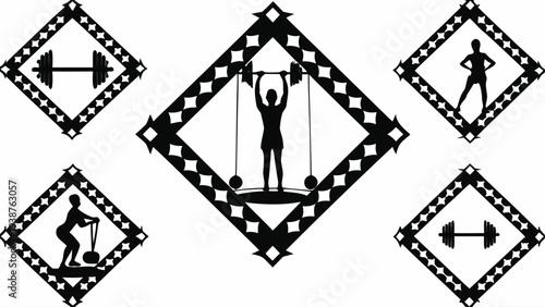 Dynamic fitness icons for motivation and workout inspiration