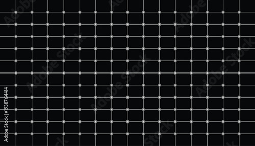 A seamless 3d geometric pattern featuring a black and white square grid texture with blue architectural blueprint accents for a modern technology wall design