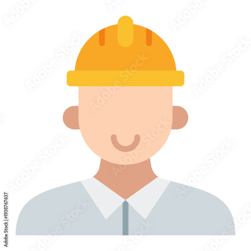 Engineer Flat icon. Technical worker symbol. Engineering profession and labour Flat icon