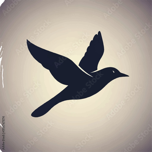Black Bird Silhouette in Flight 3.
