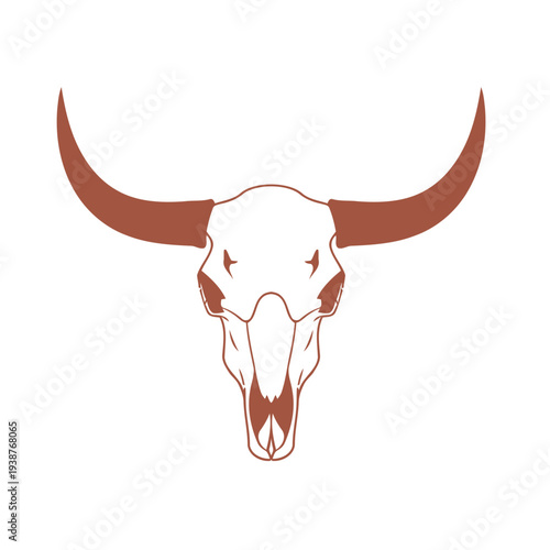 brown cow skull vector logo