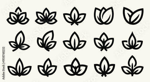 A collection of variously styled flower illustrations arranged in a grid pattern.