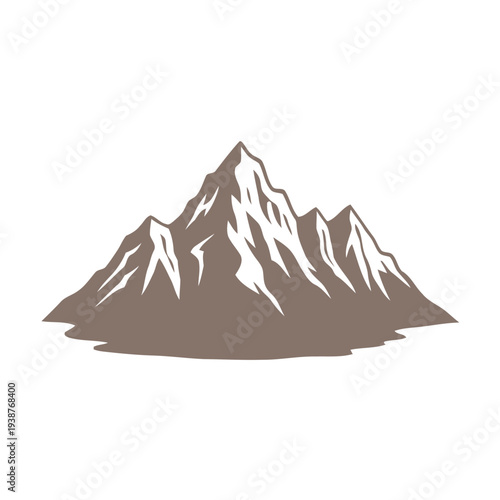 brown mountain view vector logo