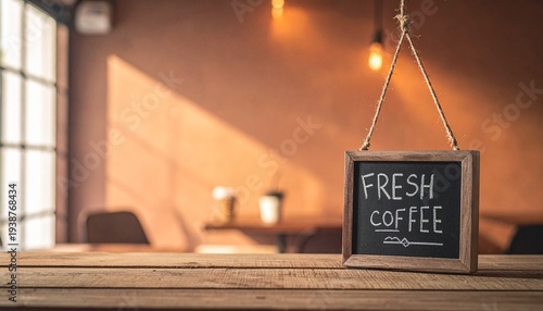 “Fresh Coffee: Chalkboard in Cozy Glow”