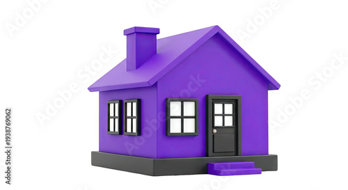 Purple 3D House Illustration