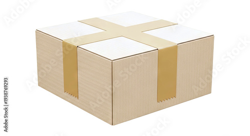 Sealed Cardboard Box with Tape