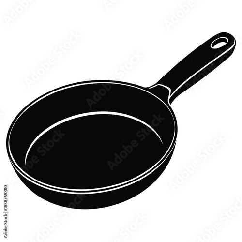 Simple and clean illustration of a frying pan kitchenware for cooking and culinary themes