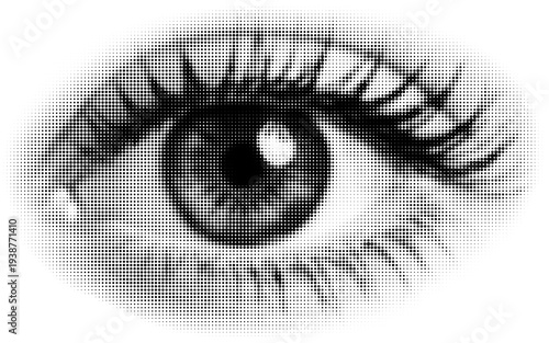 Captivating Gaze: Close-up of an eye in a monochromatic palette, where the delicate details of the iris, pupil, and surrounding features come into sharp focus.