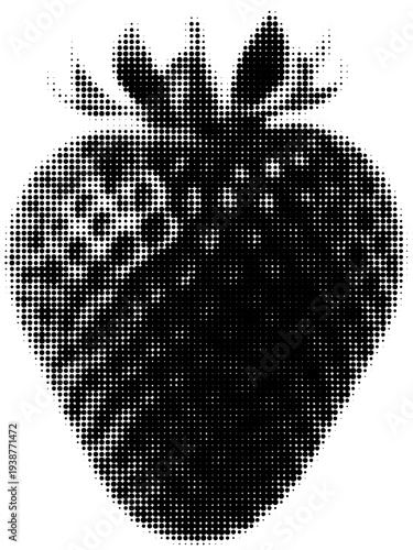 Abstract Strawberry: An artistic representation of a vibrant strawberry, rendered in a striking dot pattern, celebrating the natural beauty of the fruit.