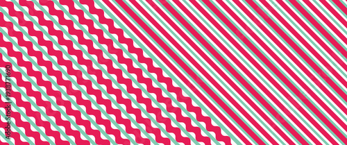 Seamless pattern. Pink-red stripes on white background. Striped diagonal pattern for printing on fabric, paper, wrapping, scrapbooking, websites Background with slanted lines Vector illustration