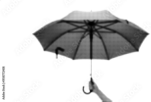 Umbrella Protection: A hand holds open a protective umbrella, providing shelter from the elements, as the canopy shields against rain or sun, symbolizing preparedness.