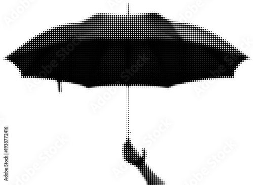 Umbrella Protection: An artistic monochrome image features a hand delicately holding open an umbrella, suggesting shelter and protection. 