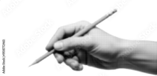 Focused Precision: A close-up shot of a hand delicately holding a pencil, poised for writing or drawing, symbolizing creativity, focus, and attention to detail. 
