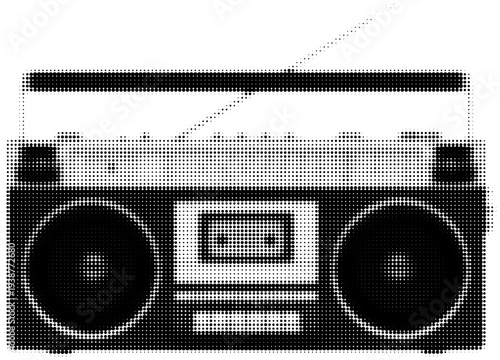 Vintage Boombox: A classic boombox, iconic in its design, evokes the retro vibes of a bygone era. Capturing a sense of nostalgia, this image showcases the portable music technology.