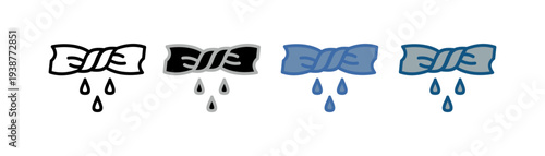 

wring icon set multiple style collection with squeezing design