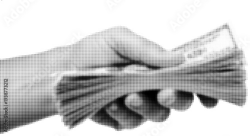 Money in Hand: A grayscale close-up of a hand offering a bundle of banknotes, symbolizing wealth, financial transactions, or economic concepts.