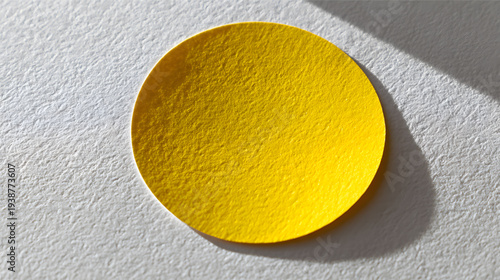 Yellow Circle Object Closeup View.