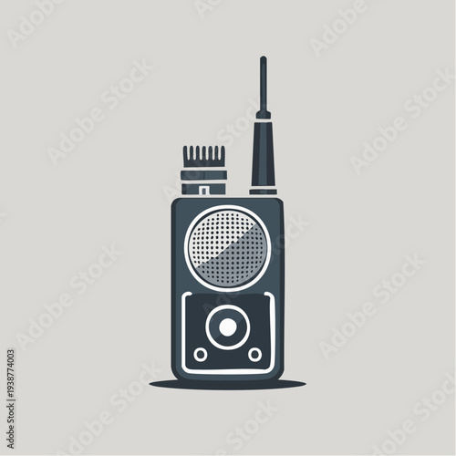 Vintage style illustration of a walkie talkie radio